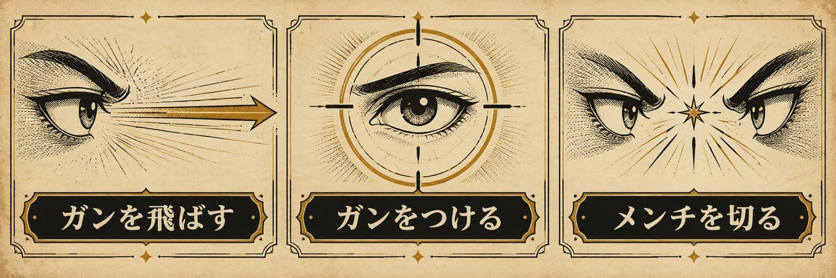 ガンを飛ばす・ガンをつける・メンチを切るの違い