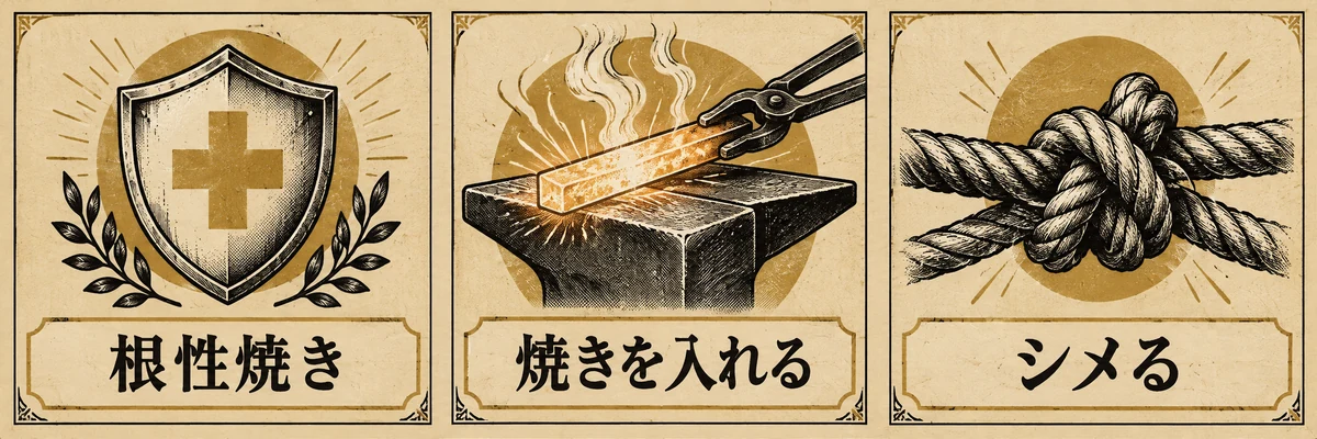 根性焼きと「焼きを入れる」の違い