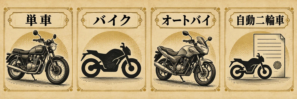 単車・バイク・オートバイの違い