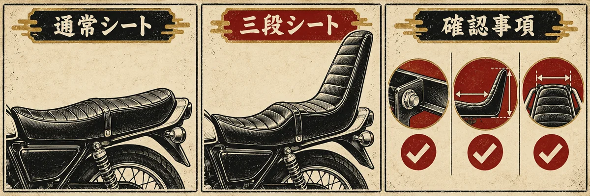 三段シートと通常のバイクシートの違い