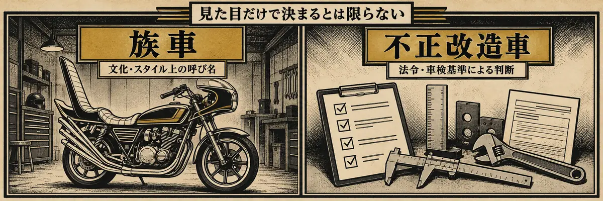 族車と不正改造車の違い|見た目だけでは決まらない